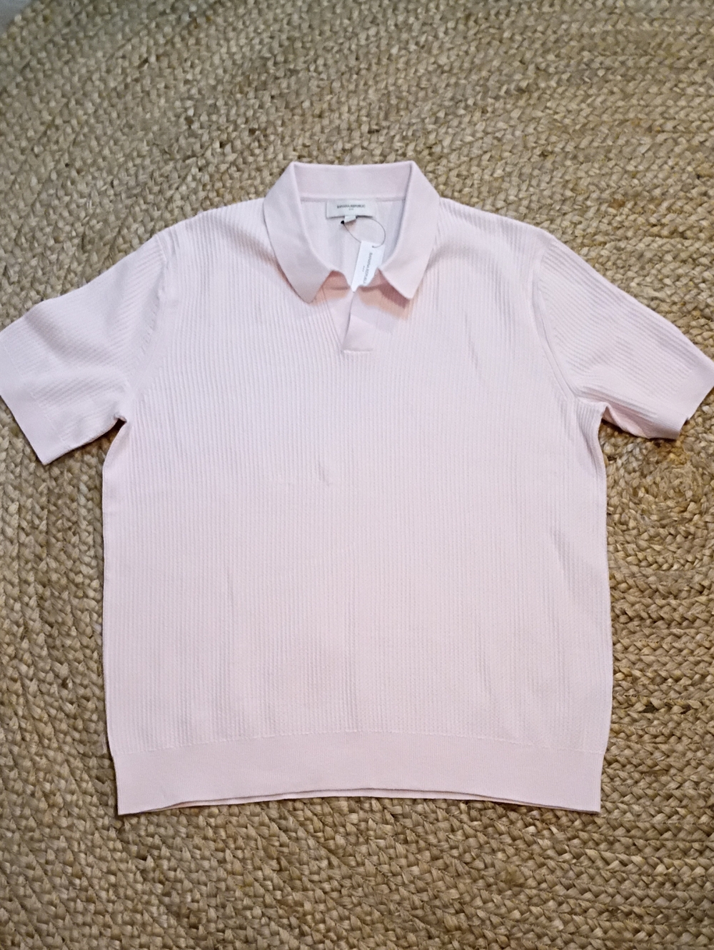 Banana Republic Pink Waffle Weave Pull Over Sweater Size Large New With Tags